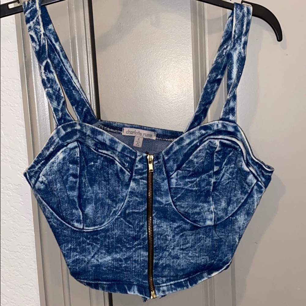 Crop top blue jean